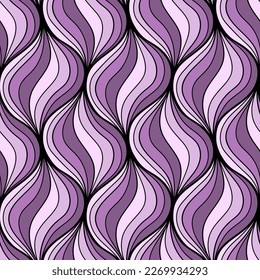 Seamless wave pattern.  Geometric striped ornament with many lines. Abstract modern print for fabric, textiles, wrapping paper. Vector illustration