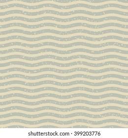 Seamless wave pattern with grunge texture. Vector illustration.
