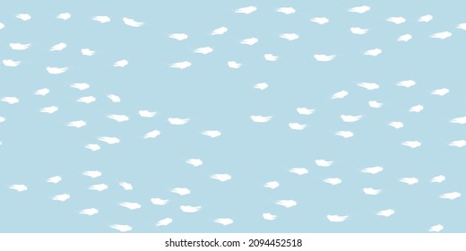 Seamless Wave Pattern, Hand drawn cute water vector background. Watercolor sea brush smears, baby paint lines design