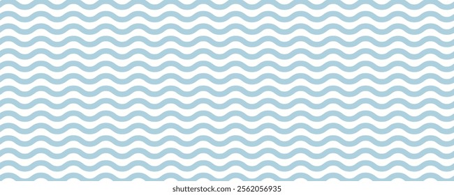 Seamless Wave Pattern, Hand drawn water sea vector background. Wavy beach print, curly grunge paint lines, 