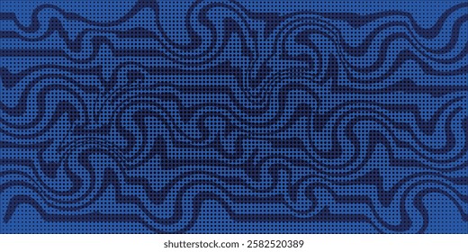 Seamless Wave Pattern, Hand drawn water sea vector background. Wavy beach print, curly grunge paint lines, watercolor illustration