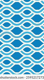 Seamless Wave Pattern, Hand drawn water sea vector background. Wavy beach print, curly grunge paint lines, watercolor stripes