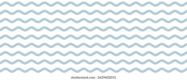 Seamless Wave Pattern, Hand drawn water sea vector background. Wavy beach print, curly grunge paint lines, 