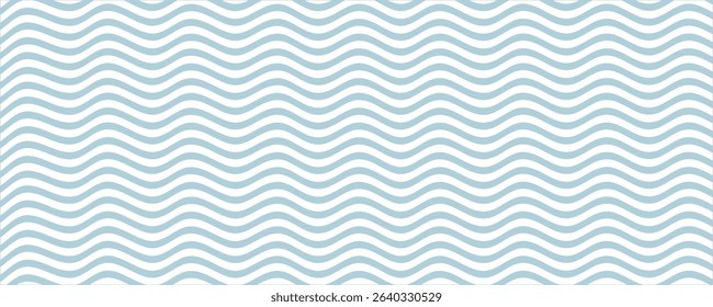 Seamless Wave Pattern, Hand drawn water sea vector background. Wavy beach print, curly grunge paint lines, 