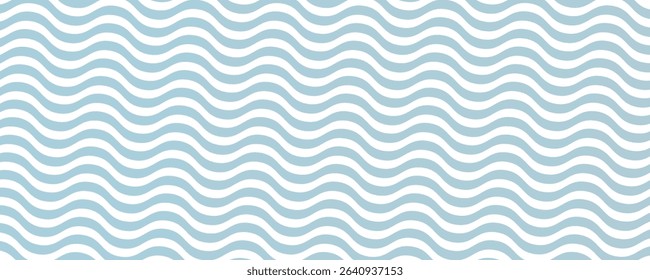 Seamless Wave Pattern, Hand drawn water sea vector background. Wavy beach print, curly grunge paint lines,