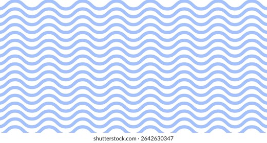 Seamless Wave Pattern, Hand drawn water sea vector background. Wavy beach print, curly grunge paint lines, eps 10.