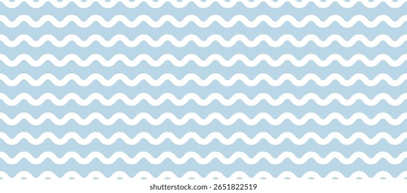 Seamless Wave Pattern, Hand drawn water sea vector background. Wavy beach print, curly grunge paint lines