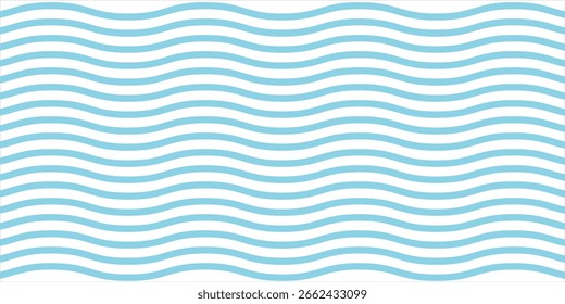 Seamless Wave Pattern, Hand drawn water sea vector background. Wavy beach print, curly grunge paint lines, eps 10