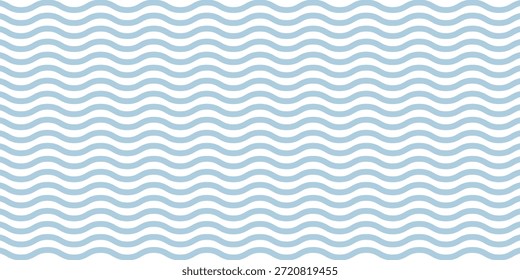 Seamless Wave Pattern, Hand drawn water sea vector background. Wavy beach print, curly grunge paint lines, watercolor stripes