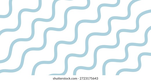 Seamless Wave Pattern  Hand drawn water sea vector background. Wavy beach print  curly grunge paint lines  eps 10 vector