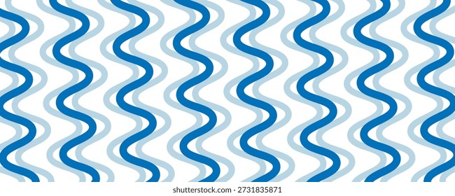 Patrón de onda sin fisuras, fondo de Vector marino de agua dibujado a mano. Impresión ondulada de la playa, líneas rizadas de la pintura del grunge, rayas de la acuarela