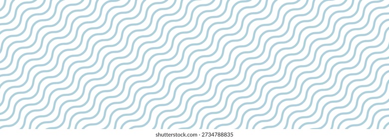 Seamless Wave Pattern, Hand drawn water sea vector background. Wavy beach print, curly grunge paint lines, 