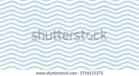 Seamless Wave Pattern, Hand drawn water sea vector background. Wavy beach print, curly grunge paint lines, watercolor stripes