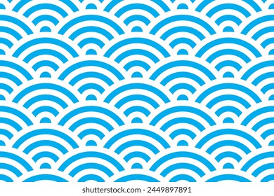 Seamless wave pattern, linear ornament, vector illustration