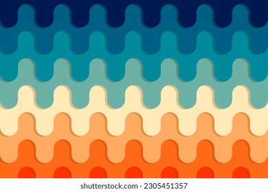 Seamless wave pattern linear vintage color design illustration for banner, wallpaper, print, sticker, ecoration, letter and more
