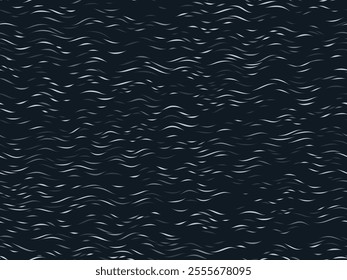 Seamless Wave Pattern, Navy blue background with small curve lines. Wavy stripes sea print