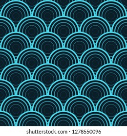 Seamless wave pattern in neon dark blue color for various purposes such as textile for paper design business, modern beauty for trendy fashion design, energetic wallpaper or business usage