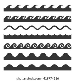 Seamless Wave Pattern Set Vector Template Stock Vector (Royalty Free ...