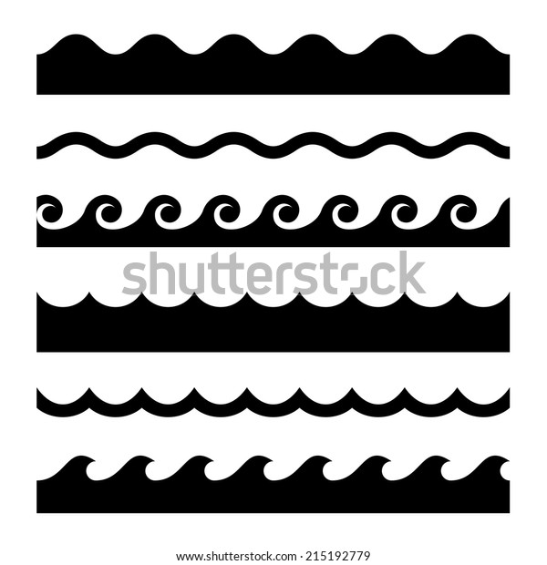 シームレスな波のパターンセット ベクター画像テンプレートのイラスト のベクター画像素材 ロイヤリティフリー