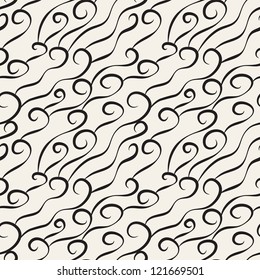 Seamless wave pattern. Texture with stylized waves. Repeating sea background