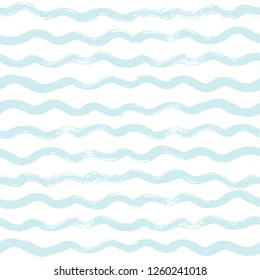 Seamless Wave Pattern vector background, Abstract water sea modern illustration. wavy brush stroke, curly grunge paint lines
