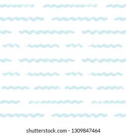 Seamless Wave Pattern vector background, Abstract water sea modern illustration. wavy brush stroke, curly grunge paint lines