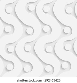 Seamless Wave Pattern. Vector Soft Background. Regular White Texture