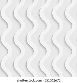 Seamless Wave Pattern. Vector Soft Background. Regular White Texture