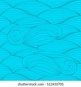 Seamless wave pattern, water background. Design template for wallpaper, wrapping paper, web page background, textile.