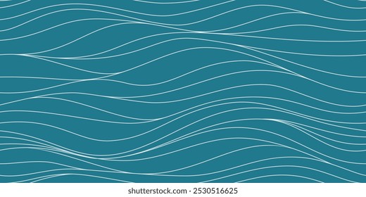 Seamless wave pattern. Water waves. Wavy lines