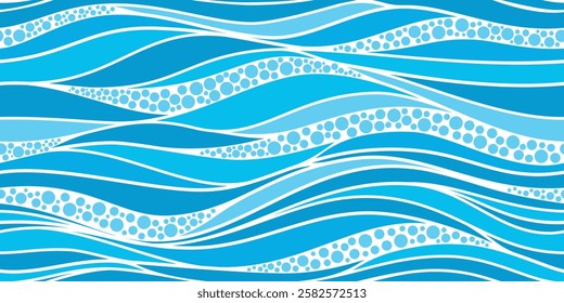 Seamless wave pattern. Water waves. Wavy lines