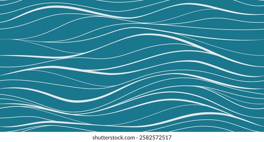 Seamless wave pattern. Water waves. Wavy lines