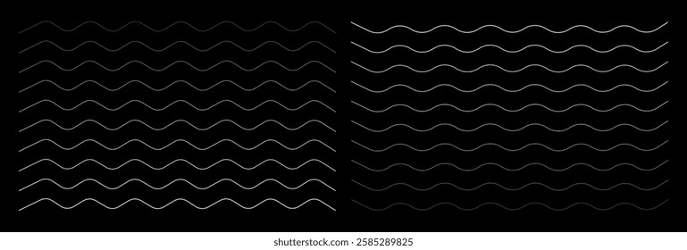 Seamless wave pattern. Water waves line black background. Vector zigzag and wavy horizontal underline. squiggle simple backdrop stripes element repeated image clip art. vector illustration. EPS 10 66