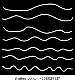 Seamless wave pattern. Water waves line black background. Vector zigzag and wavy horizontal underline. squiggle simple backdrop stripes element repeated image clip art. vector illustration. EPS 10 66