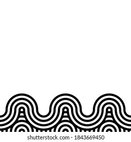 Seamless Wave Pattern. Waves outline icon, modern minimal flat design, line art style Vector Template Illustration with copy space, isolated on white background