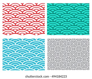 Seamless wave sea pattern in Chinese style