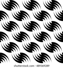 Patrón de ondas y bandas sin soldadura. Textura regular en blanco y negro