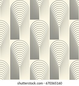 Seamless Wave and Stripe Pattern. Black and White Regular Vertical Line Texture. Vector Damask Background