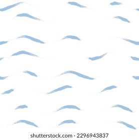 Seamless Wave Stripe Pattern, Water vector background. curve brush stroke, curly paint lines, watercolor illustration