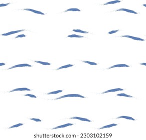 Seamless Wave Stripe Pattern, Water vector background. curve brush stroke, curly paint lines, watercolor illustration