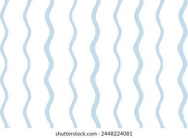 Seamless Wave Vector Pattern, watercolor water background. Wavy sea beach print, curly grunge paint lines.