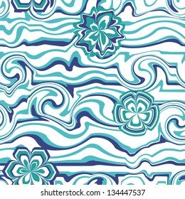 Seamless waved floral pattern