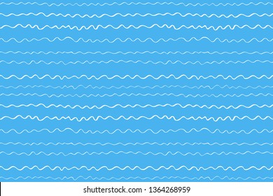 Seamless waved wallpaper. Abstract chaotic pattern. Stripe texture with lines. Sea background with waves. Print for banners, posters, flyers and textiles. Colorful illustration for design