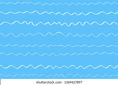 Seamless waved wallpaper. Abstract chaotic pattern. Stripe texture with lines. Sea background with waves. Print for design
