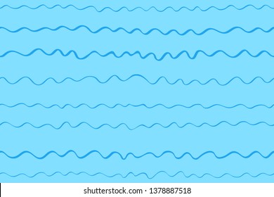 Seamless waved wallpaper. Abstract chaotic pattern. Stripe texture with lines. Sea background with waves. Print for design