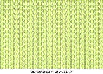 A seamless wave-inspired geometric pattern composed of repeating curved lines forming a layered, scallop-like design. The rhythm and flow evoke a calming, oceanic aesthetic.