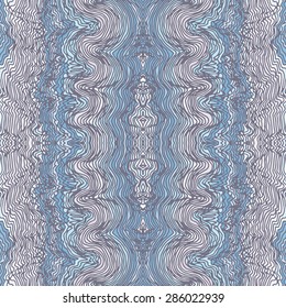 Seamless waves hand-drawn elegant pattern, waves background