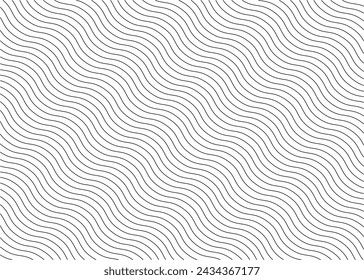 Patrón de líneas de ondas inconsútiles, rayas blancas y negras.Efecto zigzag de ilusión óptica.Baldosa geométrica en el fondo de op art.vector.