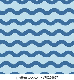 Seamless waves on blue background