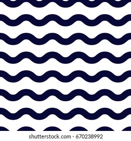 Seamless waves on white background
